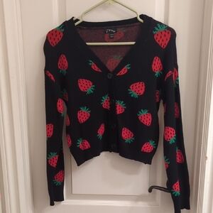 Cute Art Class Strawberry Cardigan